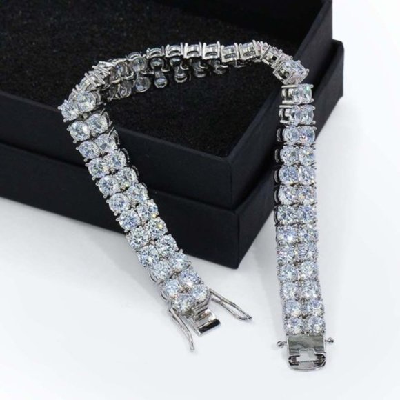 [LAST DAY SALE] Diamond Two Row Tennis Bracelets - Picture 3 of 4